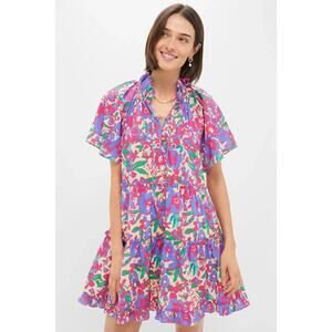 Tuckernuck Hyacinth House Red Purple Floral Thea Cotton Mini Dress Small
